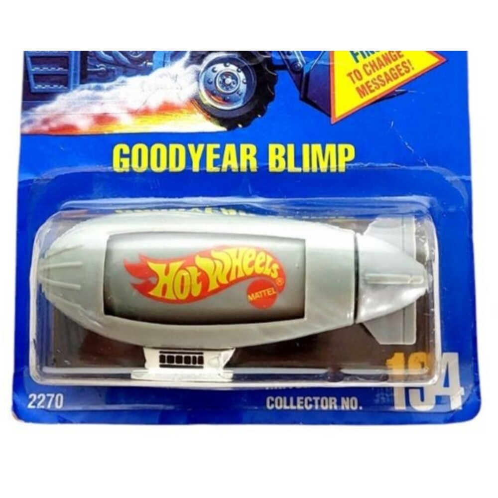 VTG Hot Wheels 1991 Grey Goodyear Blimp MOC Diecast Car Collector #194 Mattel